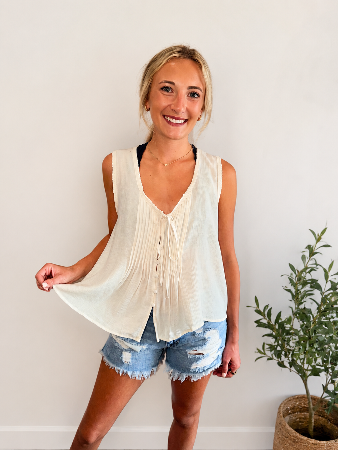 The Sweet Escape Tie Front Tank