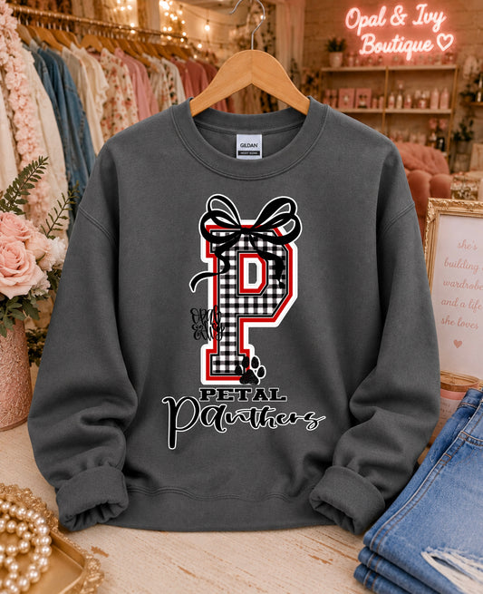 Petal Panthers Gingham Sweatshirt